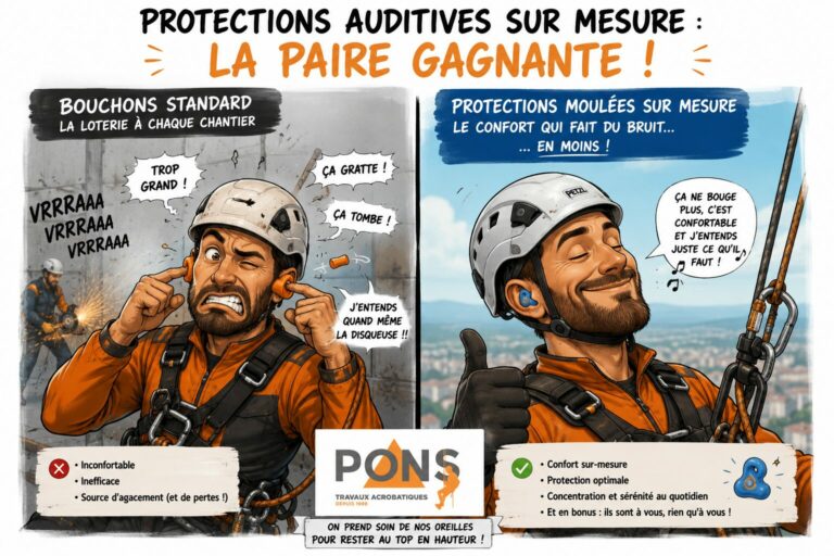 prévention risque bruit pendant des travaux cordistes